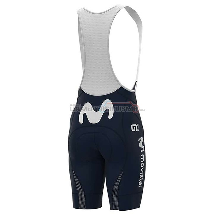 Abbigliamento Ciclismo Movistar Manica Corta 2020 Bianco Blu